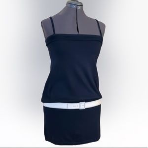 Maglifico Denny Italian Made Spaghetti Strap Knit Tunic Mini Dress